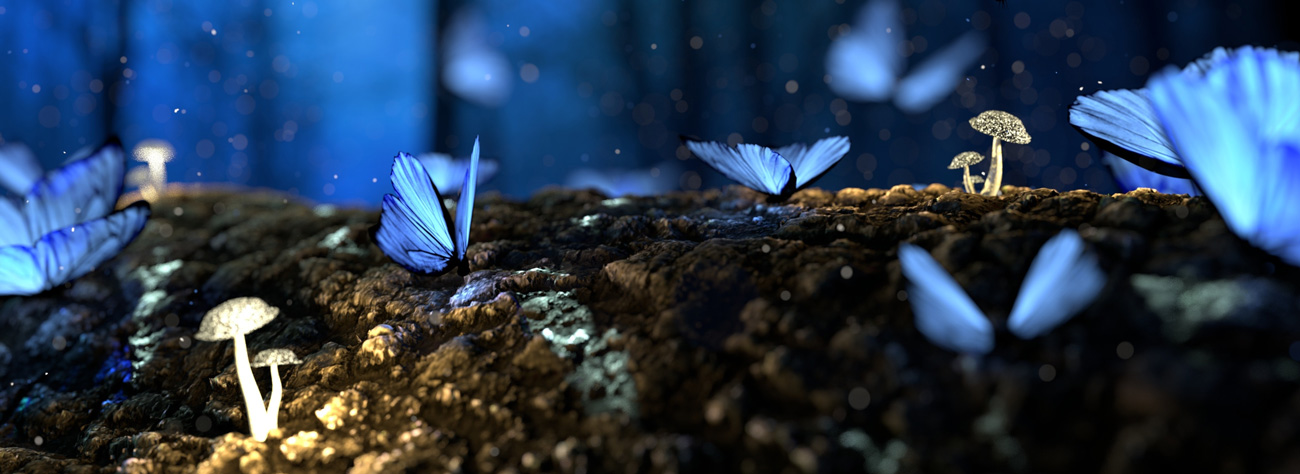 Blue Butterflies Fluttering