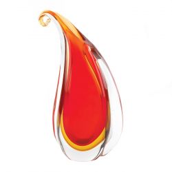 Red Curl Art Glass Vase
