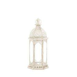 Graceful Distressed White Lantern S