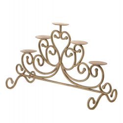 Antiqued Iron Candleabra - 5 Candle Stand