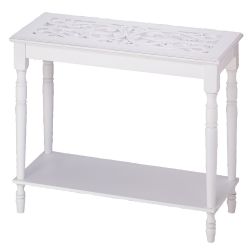 White Wood Console Table