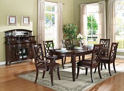 Elegant Dining Table, Dark Walnut Brown