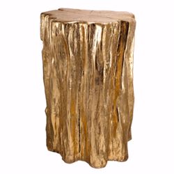 Well Designed Nature Inspired Tree Trunk Stool, Gold