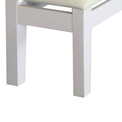 Dressing Stool With Padded Upholstery, White