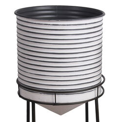 Round Cylindrical Metal Planter with Tubular Legs, Set of 2,White and Black