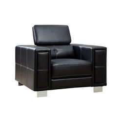 Garret Contemporary Style Black Leather Chair