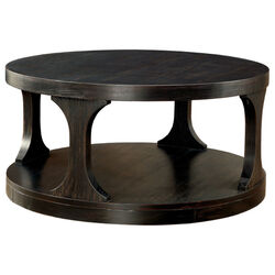 Carrie Transitional Coffee Table, Antique Black