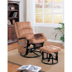 Relaxing Glider Chair With Ottoman, Brown