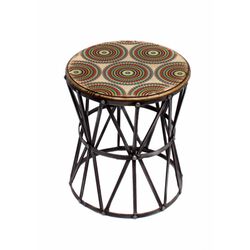 Round Metal Accent Table,Multicolor