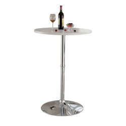 Wood & Metal Bar Table, White