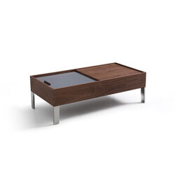Wood and Metal  Coffee Table with Storage, Gray and Brown