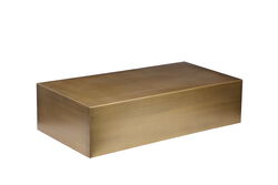 Metal Constructed Coffee Table in Cuboid Shape, Gold