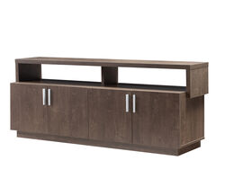 Modern TV Stand with 2 Open Shelves and Door Cabinet Storage, Brown