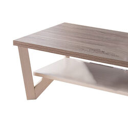 Stylish Center Display Coffee Table, Brown and White