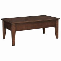 19-inch Rectangular Wooden Cocktail Table with 2 Drawers, Brown