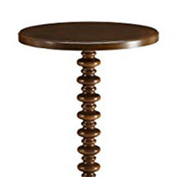 Astonishing Side Table With Round Top, Walnut