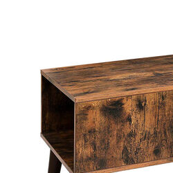 Rustic Wooden Coffee Table with Angled Legs and Storage Shelf, Brown