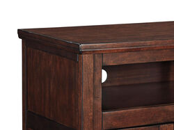 2 Door Wooden TV Stand with 2 Cabinets and Adjustable Shelf, Medium, Brown