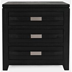 3 Drawer Storage Night Stand with Power Outlets and 1 Cable, Charcoal Gray 