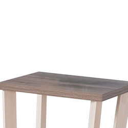 Well- Designed End Table With Display Shelf, White and brown