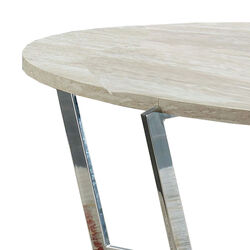 Wooden Coffee Table with Grain Detail and Crossed Legs, White and Beige