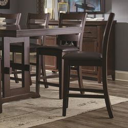 Counter Height Chair With Ladder Back, Tobacco Brown , Set of 2