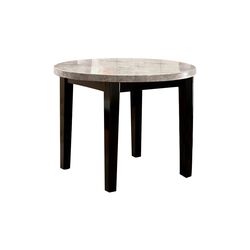 Marble Top Round Dining Table, Espresso Brown