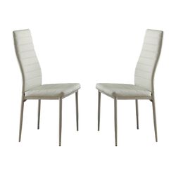 Bi-Cast Vinyl Side Chairs With Curvy Backs, Set of 2, White