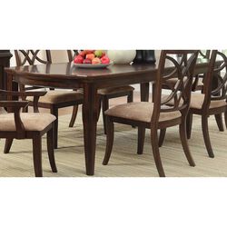 Contemporary Style Wooden Dining Table With Tapered Legs, Rich Cherry Brown