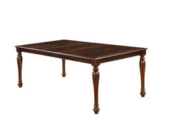 Wooden Dining Table With Turned Legs, Brown