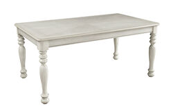 Rectangular Shaped Wooden Dining Table with Turned Legs, White