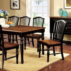 Mayville Cottage Dining Table, Black & Antiqued Oak