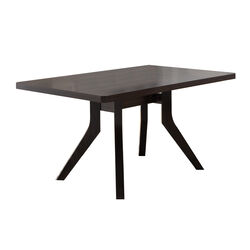Rectangular Wooden Dining Table with Uniquely Carved Legs, Dark Brown