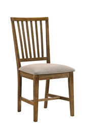 Wooden Dining Side Chairs with Tapered Legs, Beige and Brown