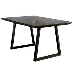 Contemporary Wooden Dining Table with Sled Legs, Walnut Brown