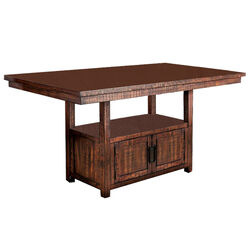Wooden Dining Table with Additional Storage Space, Brown