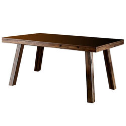 Rectangular Shape Wooden Dining Table with Angled Legs, Brown