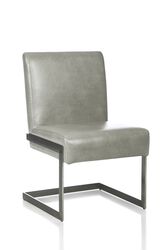 Leatherette Upholstered with Dining Chair with Cantilever Base, Gray