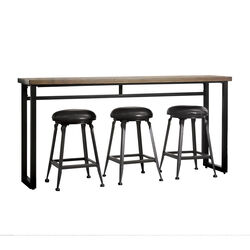 4 Piece Counter Height Dining Table Set with Sled Base, Black and Brown