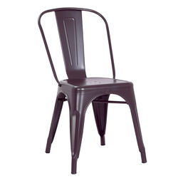 Stackable Metal Dining Chair with Peg Legs, Set of 2, Dark Brown