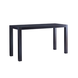 Rectangular Wooden Dining Table with Grains and Straight Legs, Dark Brown