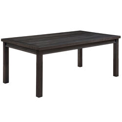Rectangular Wooden Dining Table with Block Legs, Weathered Gray
