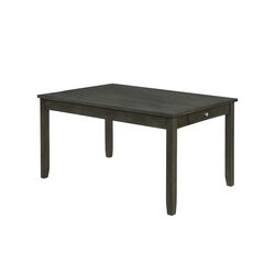 Wooden Dining Table with Side Drawer and Chamfered Feet, Gray - BM215355