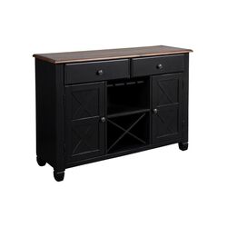 Contemporary Style 2 Drawer and 2 Door Server, Black and Brown