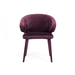 Fabric Upholstered Metal Frame Dining Chair with Padded Seat, Purple