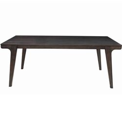 Rectangular Dining Table with Angled Legs and Grain Details, Brown