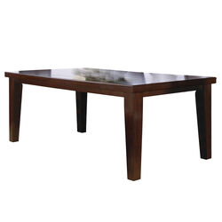 Extendable Rectangular Wooden Dining Table with Plank Tabletop, Brown