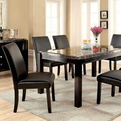 Gladstone I Contemporary Dining Table With Black Marble Top