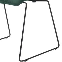 Fabric Tufted Metal Dining Chair with Sled Legs Support, Set of 2, Green