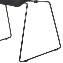 Fabric Tufted Metal Dining Chair with Sled Legs Support, Set of 2,Dark Gray